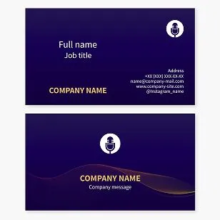 Business card template. Vocalist, singer, host. Podcast. Concert organizer.