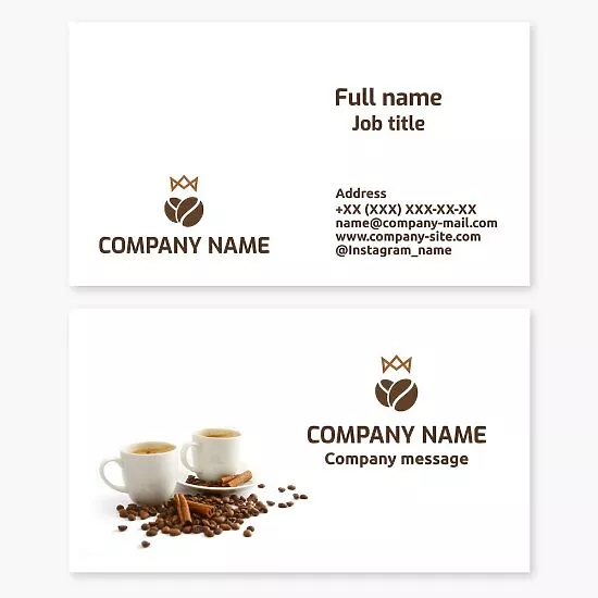 Coffee Shop Cafe Business Card Template