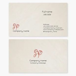 Business card template with a rooster logo. Farming. Abstract. Podcast. Advertising agency.