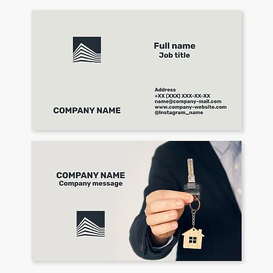 Business card template. Real estate office.