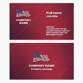 American Flag Patriotic Business Card Template