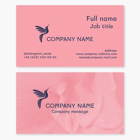 Hummingbird Business Card Template