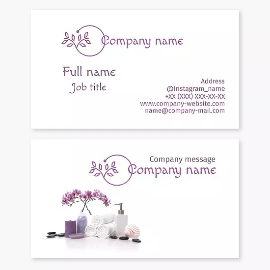 Spa business card template