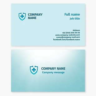 Business card template for a medical institution. Clinic, hospital, medical office.