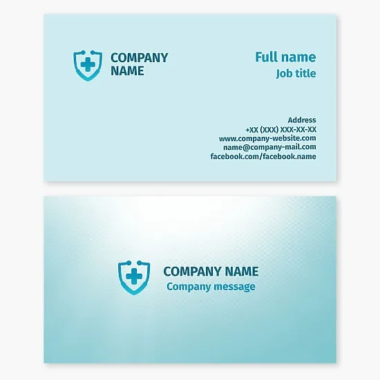 Business card template for a medical institution. Clinic, hospital, medical office.