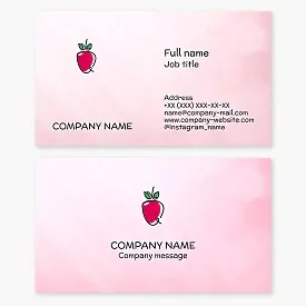 Business card template. Growing strawberries.