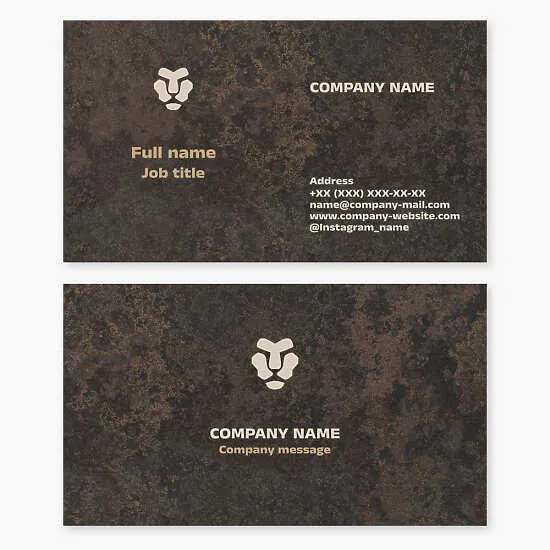 Business card template. Lion.