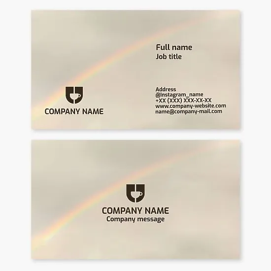 Business card template. Coffee shop. Letter U.