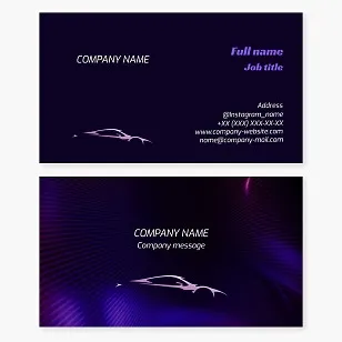 Car business card template. Car dealership.