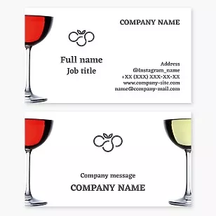 Business card template Wine, bar