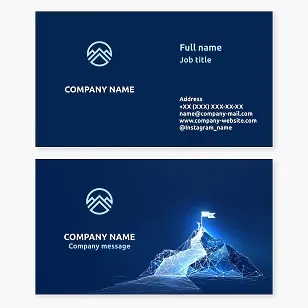 Business card template. Mountaineering Society. Letter O.