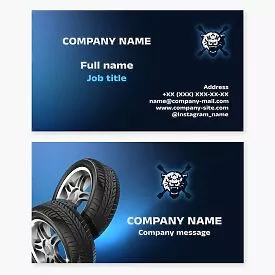 Business card template. Tire service.