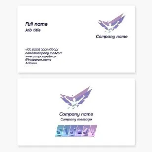 Business card template. Sports, athlete, winner, checkmark. Sports center. Sporting goods store.