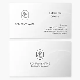 Business card template. Flower. Letter O.