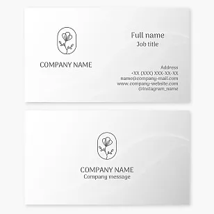 Business card template. Flower. Letter O.