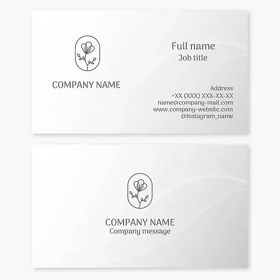 Business card template. Flower. Letter O.