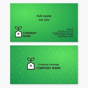 Business card template. Landscape design. Greening. Eco-housing.