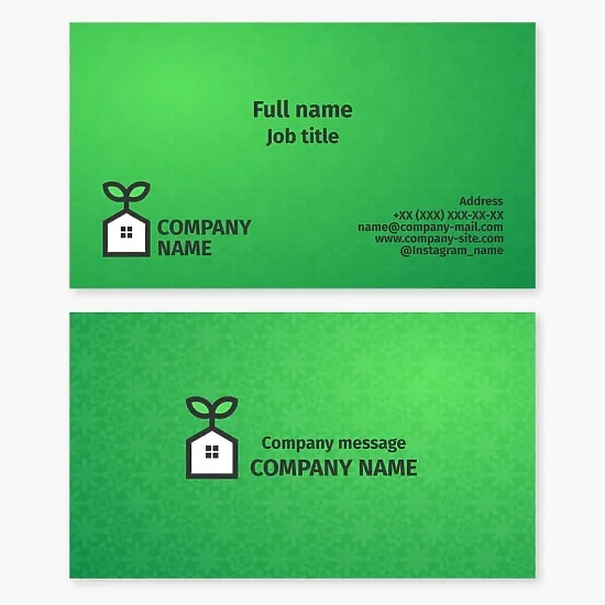 Business card template. Landscape design. Greening. Eco-housing.