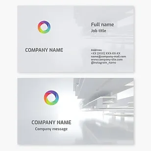 Business card template. Abstract. Architectural, construction, and manufacturing company. Letter O.