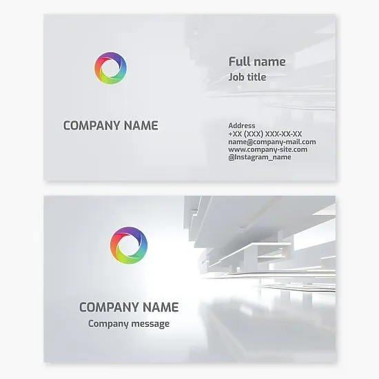 Business card template. Abstract. Architectural, construction, and manufacturing company. Letter O.