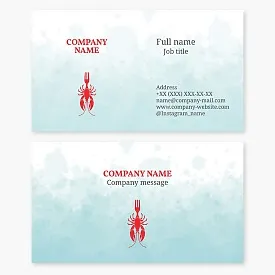 Business card template. Cafe, restaurant. Wholesale crayfish supply.