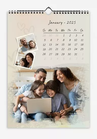 Happy family calendar, Free template 