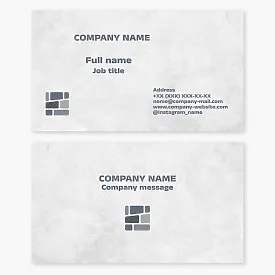 Business card template. Stonework. Paving slabs. Ceramic tile.