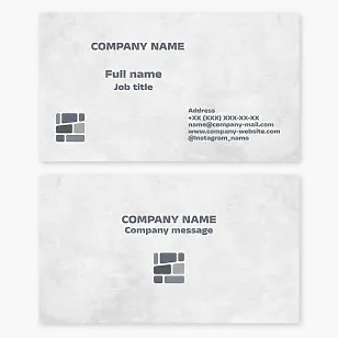 Business card template. Stonework. Paving slabs. Ceramic tile.