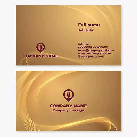 Fork Pin Logo Food Location Restaurant Business Card Template