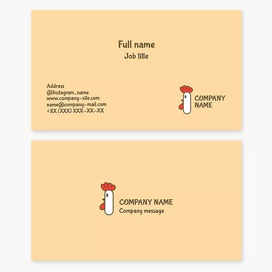 Chicken Logo Business Card Template