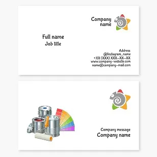 Business card template Paint and varnish products, Color studio, Accessories and tools for painting
