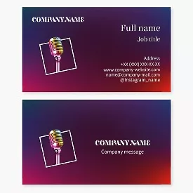 Business card template Vocalist, presenter, toastmaster, karaoke