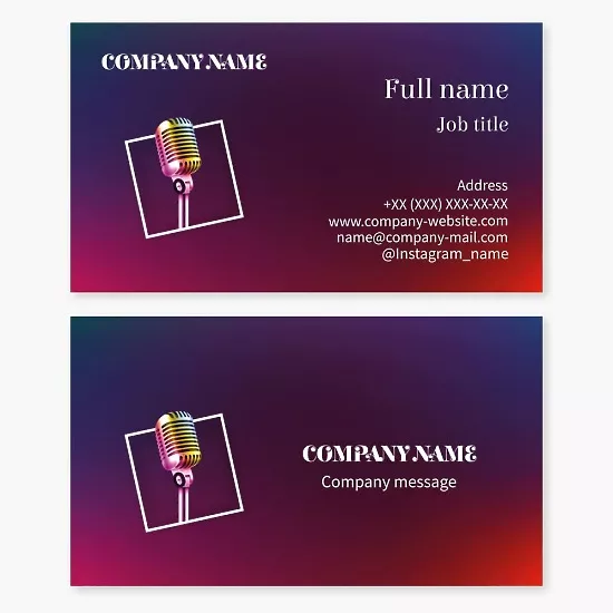 Business card template Vocalist, presenter, toastmaster, karaoke