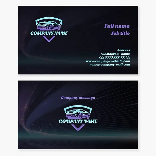Car Shield Logo Automotive Business Card Template