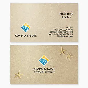 Business card template. Seaside resort hotel. Travel agency.