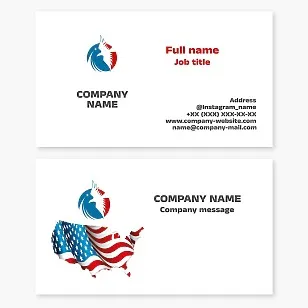 American Flag Bird Logo | Patriotic Business Card Template