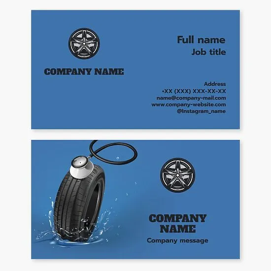Business card template Tire service and diagnostics