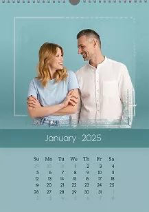 Calendar template Young family - couple in love