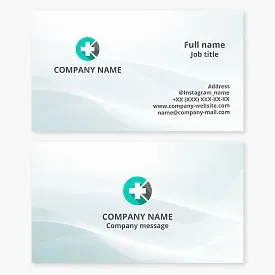 Business card template for healthcare. Hospital, clinic, medical office. Letter C.