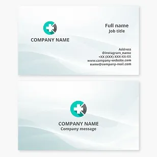 Business card template for healthcare. Hospital, clinic, medical office. Letter C.