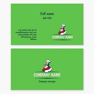 Business card template. Restaurant, cook, chef.