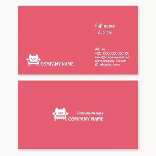 Sofa Logo | Furniture Store | Pink Business Card Template