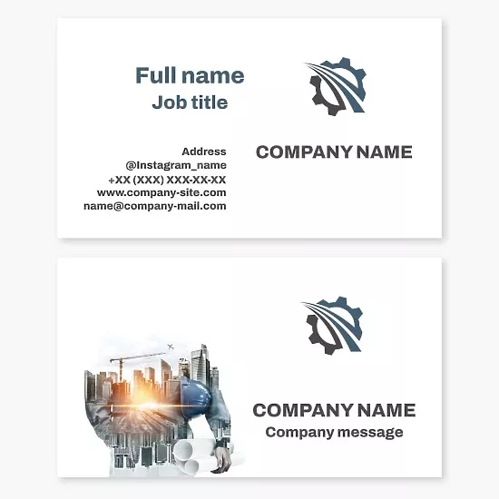 Construction business card template