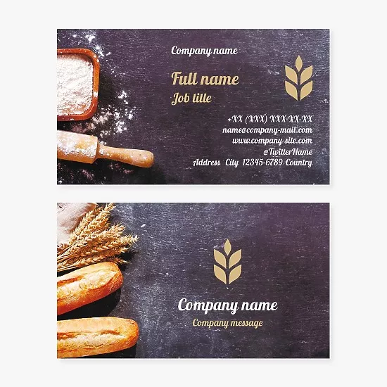 Baking bread business card