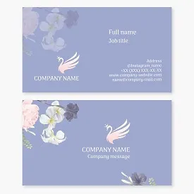 Beauty salon business card template. Swan Princess.
