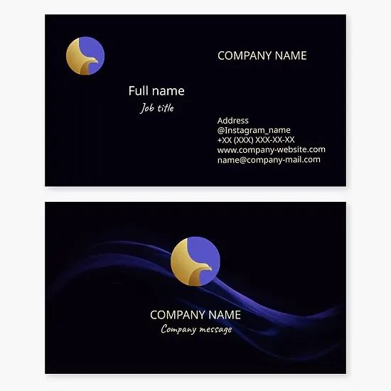 Business card template. Eagle. Leader, strength, landmark, power, victory.