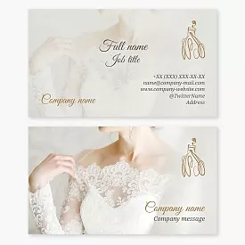 Wedding salon, Wedding Dresses business card template
