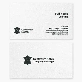 Business card template. Production of genuine leather products.