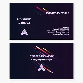 Business card template. Abstraction. Letter A.