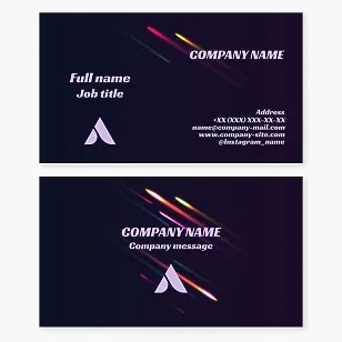 Business card template. Abstraction. Letter A.